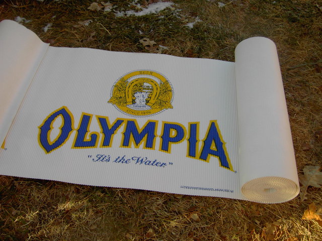 OLYMPIA WASHINGTON BEER BANNER ADVERTISING POSTER PAPER PABST MILWAUKEE WISCONSIN
