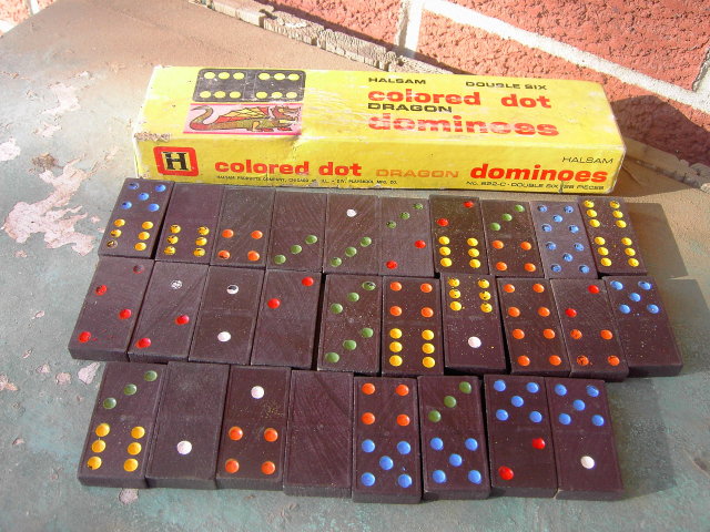 HALSAM DRAGON DOMINOES PLAYSKOOL CHICAGO ILLINOIS BOX
