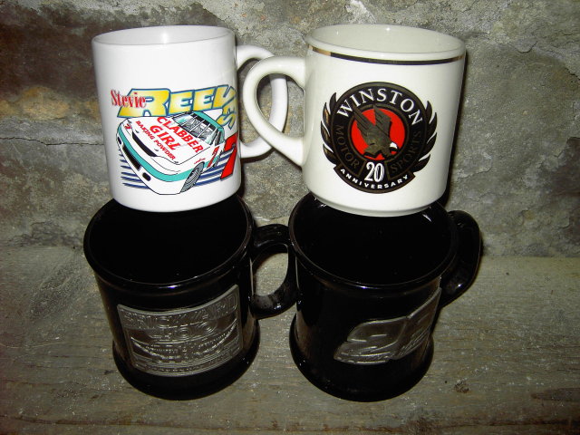 NASCAR MUG CAR AUTO RACING RICHARD PETTY STEVIE REEVES ERNIE IRVIN BRICKYARD 400 INDIANAPOLIS INDIANA INAUGURAL RACE