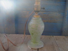 GLASS LAMP GREEN SPATTER PAINT LIGHT FIXTURE