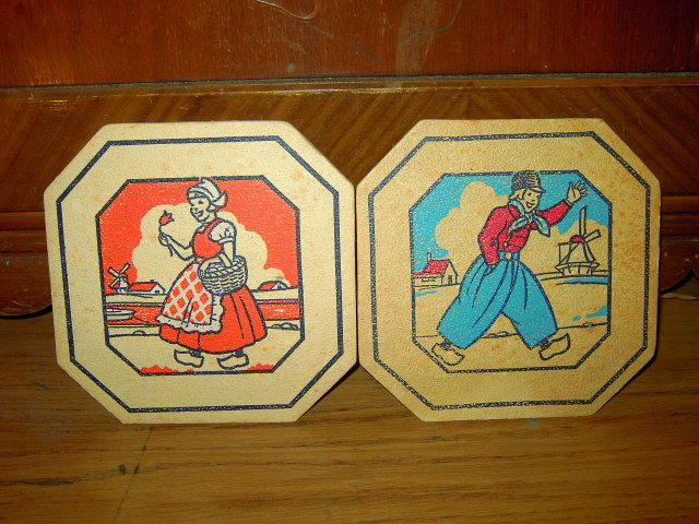 JACK SPRAT STORES DUTCH GIRL BOY HOTPAD TRIVET AINSWORTH BASSETT NEBRASKA ADVERTISING NEWTON IOWA VERNON COMPANY