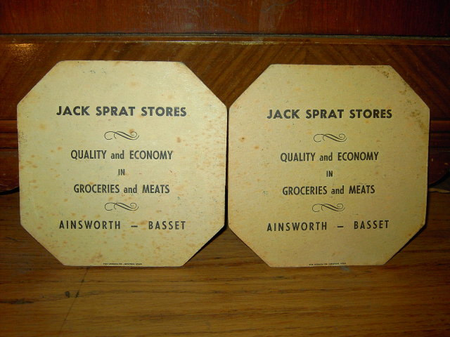 JACK SPRAT STORES DUTCH GIRL BOY HOTPAD TRIVET AINSWORTH BASSETT NEBRASKA ADVERTISING NEWTON IOWA VERNON COMPANY