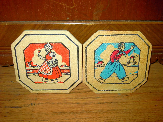 JACK SPRAT STORES DUTCH GIRL BOY HOTPAD TRIVET AINSWORTH BASSETT NEBRASKA ADVERTISING NEWTON IOWA VERNON COMPANY
