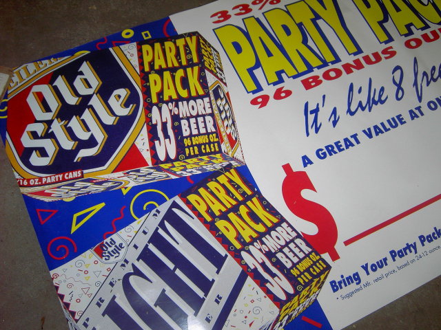 OLD STYLE BEER POSTER LIQUOR STORE ADVERTISING BANNERS