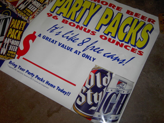 OLD STYLE BEER POSTER LIQUOR STORE ADVERTISING BANNERS