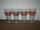 COKE GLASS TUMBLERS RED BLACK CHECKERBOARD AUTO RACING STYLE