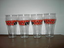 COKE GLASS TUMBLERS RED BLACK CHECKERBOARD AUTO RACING STYLE