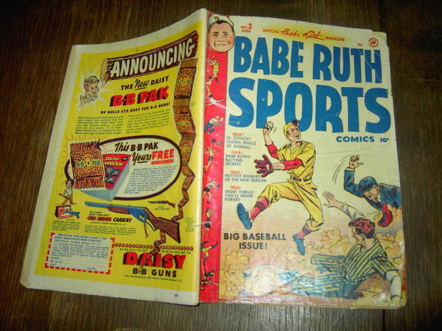 BABE RUTH SPORTS COMIC BOOK HARVEY ENTERPRISES BROADWAY NEW YORK ST LOUIS MISSOURI 1949 JUNE