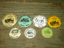 STEAM ENGINE THRESHER FARM MACHINERY PIN BUTTON IOWA NEBRASKA 1970'S