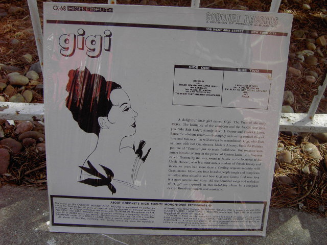 GIGI BROADWAY MUSICAL RECORDING VINYL RECORD ALBUM CORONET 1960'S