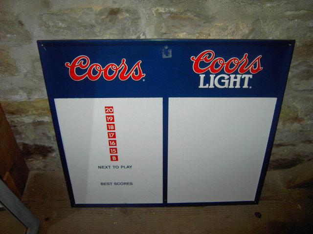 COORS BEER GAME BOARD SCOREBOARD METAL SIGN GAMEROOM TALLEY BILLBOARD