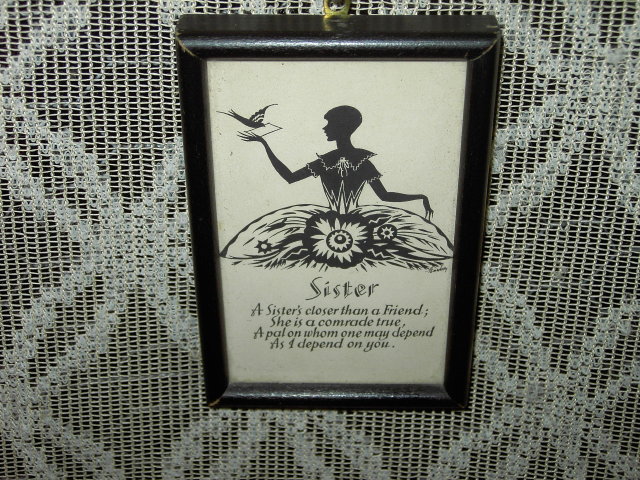 SISTER SILHOUETTE PROFILE PICTURE FRAMED POEM PRINT