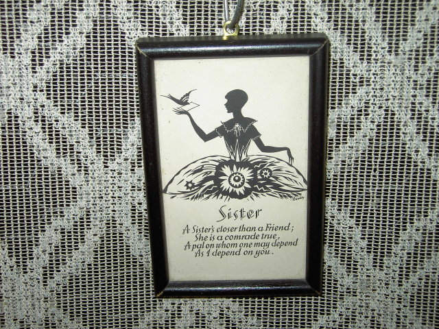 SISTER SILHOUETTE PROFILE PICTURE FRAMED POEM PRINT