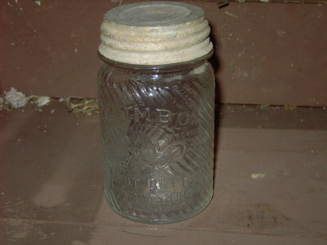 JUMBO ELEPHANT BRAND PEANUT BUTTER JAR GLASS CANNISTER