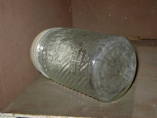 JUMBO ELEPHANT BRAND PEANUT BUTTER JAR GLASS CANNISTER