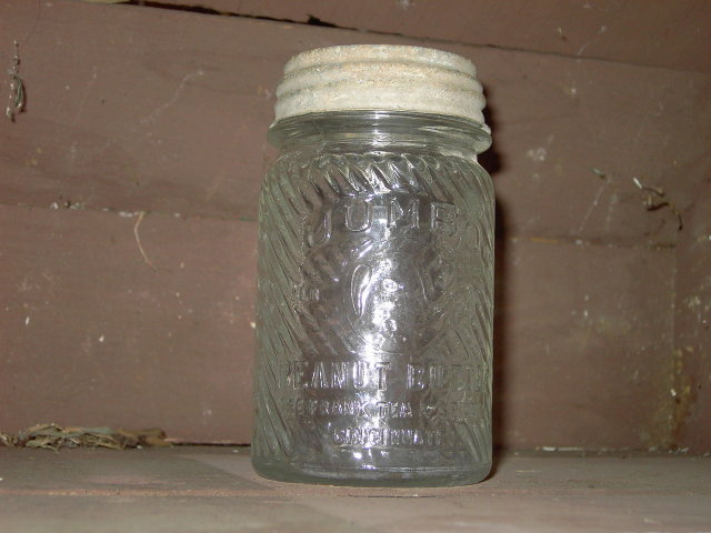 JUMBO ELEPHANT BRAND PEANUT BUTTER JAR GLASS CANNISTER