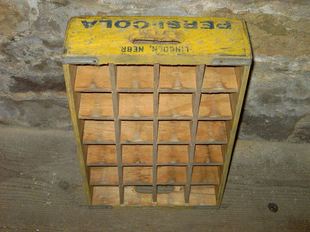 PEPSI COLA TOTE BOTTLE CRATE CARRY CASE LINCOLN NEBRASKA TOWN STAMP