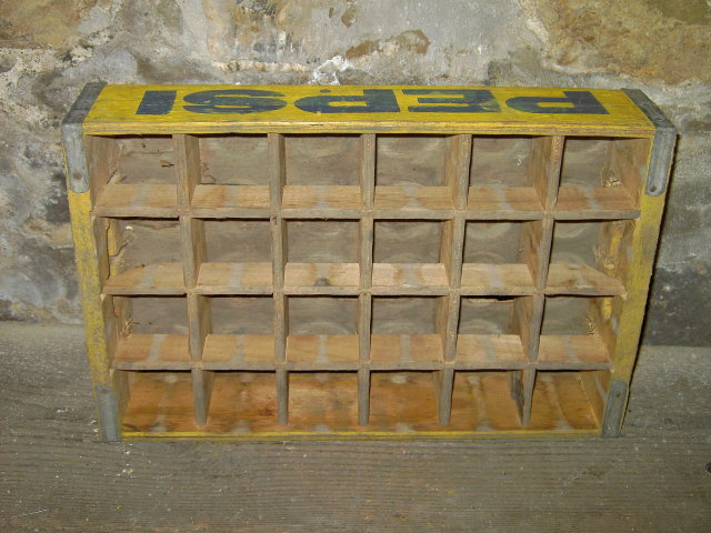 PEPSI COLA TOTE BOTTLE CRATE CARRY CASE LINCOLN NEBRASKA TOWN STAMP
