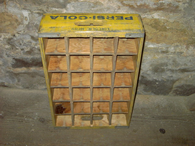 PEPSI COLA TOTE BOTTLE CRATE CARRY CASE LINCOLN NEBRASKA TOWN STAMP