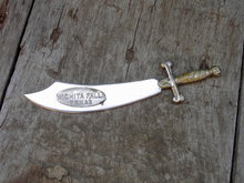 WICHITA FALLS TEXAS DAGGER KNIFE LETTER OPENER SOUVENIR
