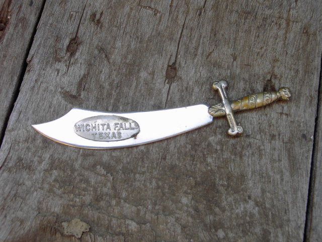 WICHITA FALLS TEXAS DAGGER KNIFE LETTER OPENER SOUVENIR