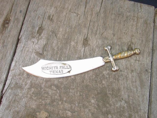 WICHITA FALLS TEXAS DAGGER KNIFE LETTER OPENER SOUVENIR