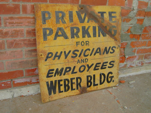 WEBER DOCTOR PHYSICIAN SIGN PATIENT PARKING LOT DIRECTORY WALL ADVERTISING