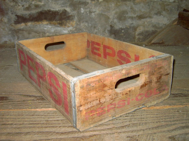 COLORADO SPRINGS PEPSI CRATE SODA POP BOTTLE TOTE WOODEN BOX