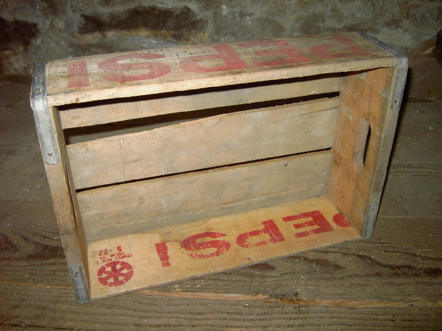 COLORADO SPRINGS PEPSI CRATE SODA POP BOTTLE TOTE WOODEN BOX