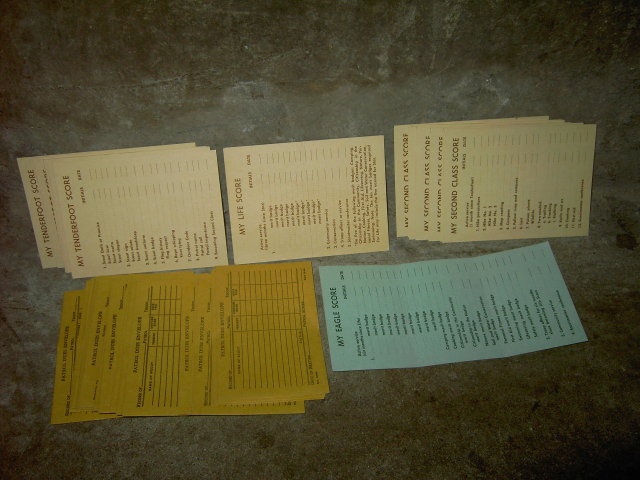 BOY SCOUTS OF AMERICA PATROL DUES ENVELOPE EAGLE LIFE SCOUT SCOREBOARD TENDERFOOT SCORE SHEET