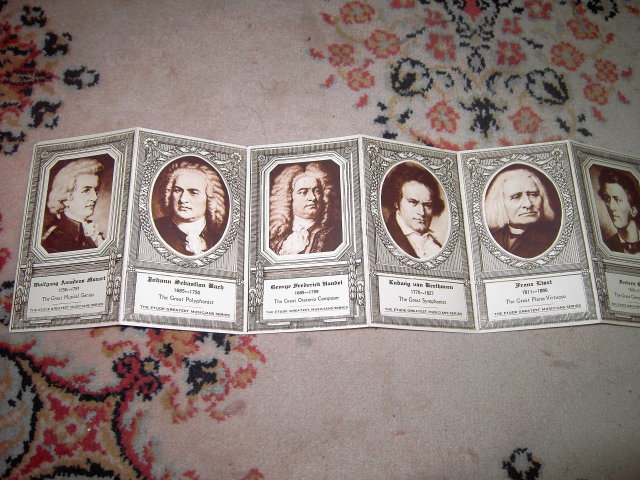 GREATEST MUSIC COMPOSER CARD FOLDOUT MUSICIAN FLYER ARTS EDUCATIONAL TEACHING PICTURE