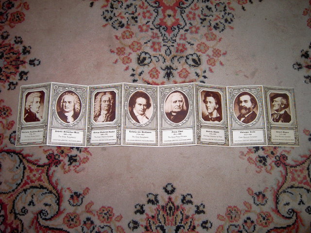 GREATEST MUSIC COMPOSER CARD FOLDOUT MUSICIAN FLYER ARTS EDUCATIONAL TEACHING PICTURE