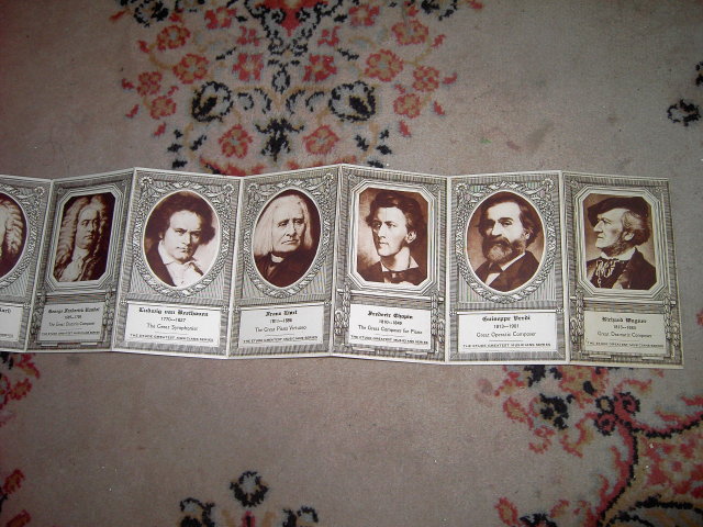 GREATEST MUSIC COMPOSER CARD FOLDOUT MUSICIAN FLYER ARTS EDUCATIONAL TEACHING PICTURE