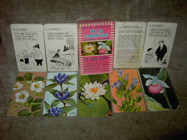 WILD FLOWER CARD GAME LEICESTER MASSACHUSETTS RUSSELL COMPANY NATIONAL WILDLIFE FEDERATION WASHINGTON D C