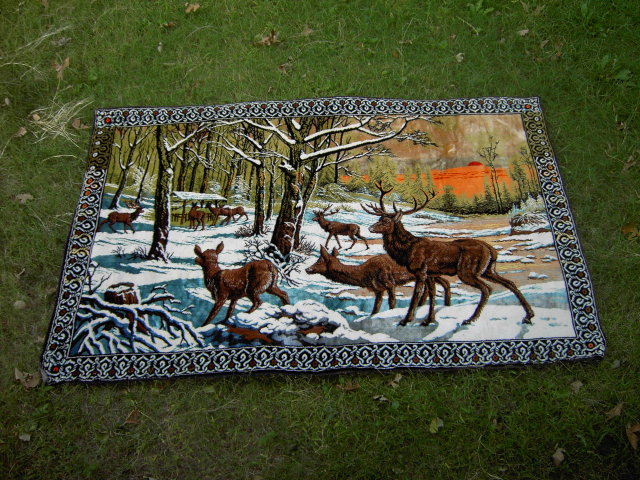 MOUNTAIN ELK WALL DECORATION BED THROW COVER TAPESTY