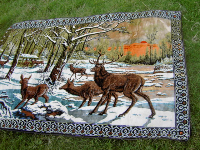 MOUNTAIN ELK WALL DECORATION BED THROW COVER TAPESTY