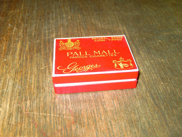 CIGARETTE BOX PALL MALL GEORGES NORTH CAROLINA CORK TIPPED