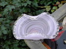 ITALY MURANO LAVENDER BASKET CANDY DISH PURPLE WHITE BOWL