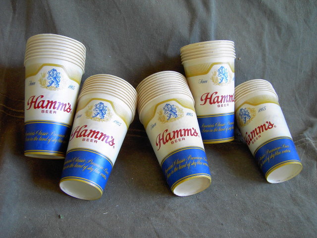 HAMMS BEER KEG TUMBLER DIXIE CUP PAPER GLASSES EASTON PENNSYLVANIA AMERICAN CAN COMPANY