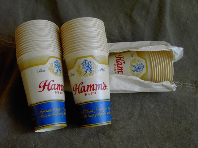 HAMMS BEER KEG TUMBLER DIXIE CUP PAPER GLASSES EASTON PENNSYLVANIA AMERICAN CAN COMPANY