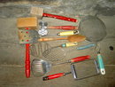 COOKING BAKING UTENSIL STRAINER SPATULA MEAT MALLET SLICER FOOD WHIP WOODEN HANDLE TOOLS