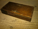 VICTORIAN ERA DRILL BIT SET WALNUT WOOD STORAGE BOX OAK LEAF IRWIN MOHAWK MANUFACTURER MARK