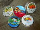 FRENCH BON BON LEMON ORANGE FRUIT DROP CANDY TIN CAN FRANCE CANNISTER