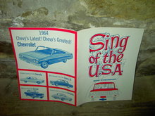 1964 CHEVY SING OF THE USA CHEVROLET FAMILY SONGBOOK CHEVELLE CORVAIR CORVETTE COVER PHOTO