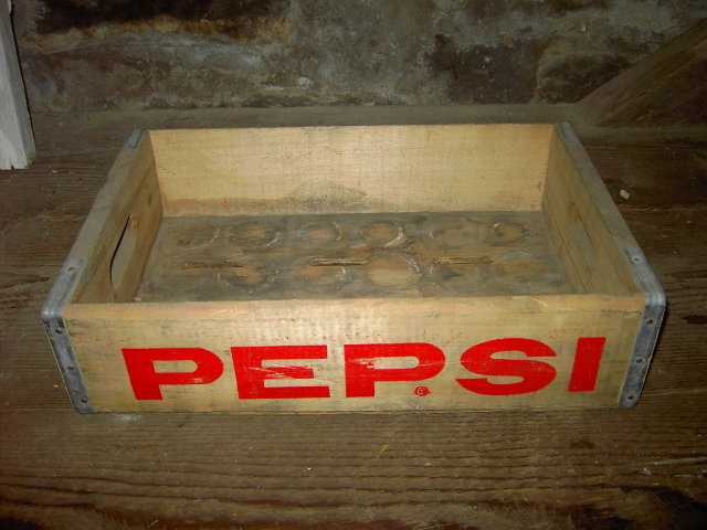 MARION COUNTY IOWA CRATE PEPSI COLA BOTTLE TOTE WOODEN BOX