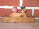 WOODEN WOMAN CARVED MAN WALL KEY HOOK RACK