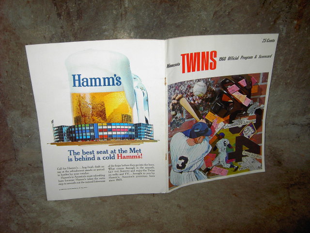 1968 MINNESOTA TWINS BASEBALL CLUB OFFICIAL GAME PROGRAM SCORECARD