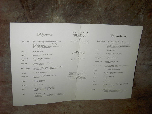 FRENCH LINE CRUISE SHIP MENU JEAN A MERCIER NUDE PICTURE PRINT