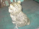 GRAY CAT BANK KITTEN FIGURINE STATUE 1977 DATE