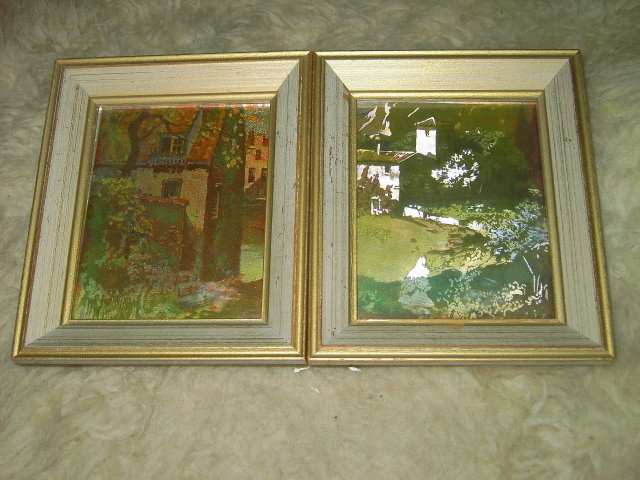 COUNTRY COTTAGE COLORED FOIL FRAMED PICTURE PRINT WINDSOR CHICAGO